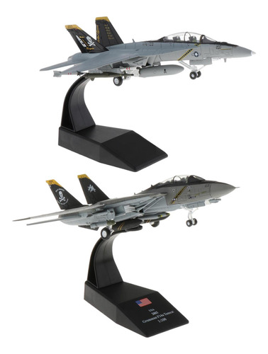 2pcs 1: 100 Strike Helicopter + F-14 Diecast Model &