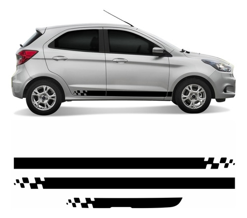 Adesivo Faixa Lateral Traseiro Ford Ka 2015 A 2023 Imp108