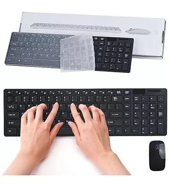 Combo Inalámbrico Teclado y Mouse K-06 Blanco y Negro