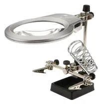 Comprar Lupa De Mesa Bancada De Solda Led Garras E Suporte De Ferro