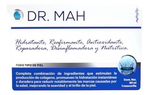 Mascarilla Facial Dr. Mah Caviar Acido Hialuronico 30ml