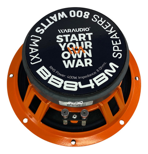 Medio Rango Waraudio Blackbird 8 Bullet 400wrms Bb84bm Color Naranja