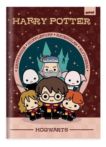 Caderno 1 Matéria Harry Potter 80 Fls Costurado Brochurão Cor Vermelho
