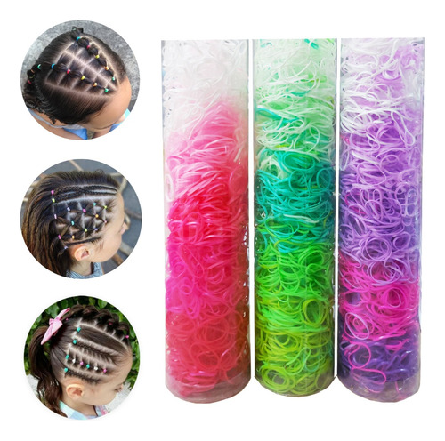 Pack 2000  Elásticos Para El Pelo Colores Degrade Suave