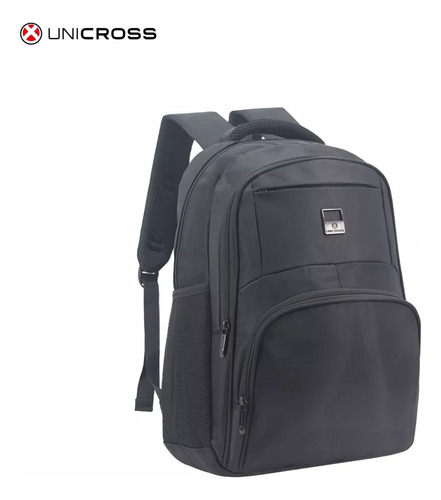 Mochila Unicross Mujer Hombre Portanotebook 15.6 Antirrobo Usb Impermeable Expandible Multicompartimentos Acolchada Casual Urbana Trabajo Escolar Viaje Negro