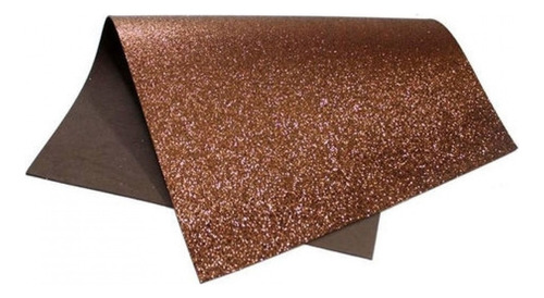 5 Folhas Eva Com Glitter 40x47 Artesanato, Escolar, Decorar Cor Marrom