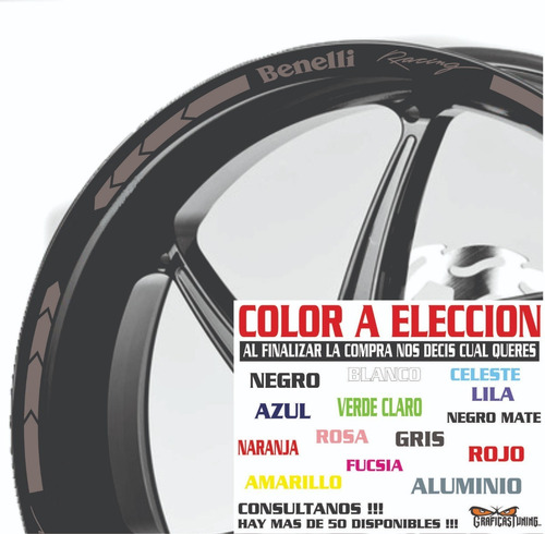 Imagen 9 de 10 de Calcos Benelli Llantas + Regalo - 00145 Graficastuning