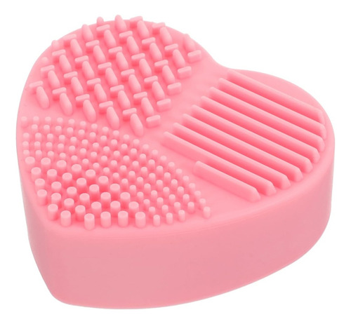 Limpia Brochas Maquillaje Estuche Esponja En Seco Formas Color Corazón Rosa