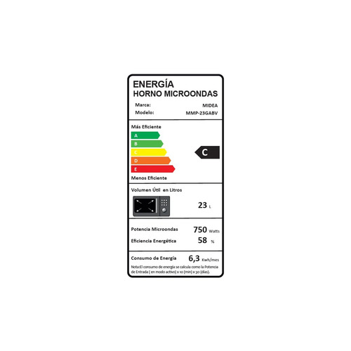 Microondas Midea Mmp-23gabv Gris 23 Litros