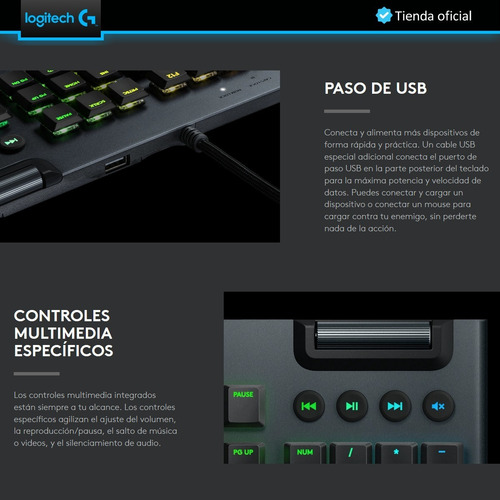 Logitech G815 Teclado Gamer Mecánico Ultrafino Rgb Lightsync
