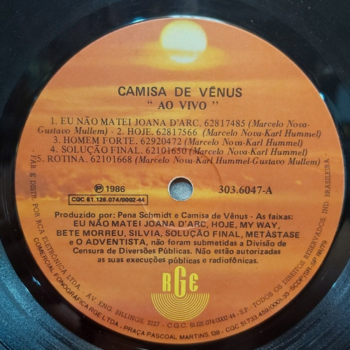 Imagem 4 de 6 de Vinil Lp Camisa De Vênus Ao Vivo