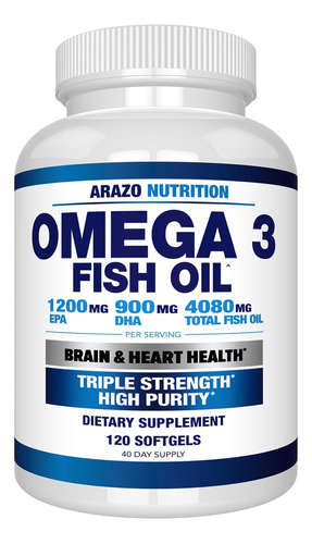 Omega 3 Aceite De Pescado 1200mg Epa+900mg Dha 120 Capsulas