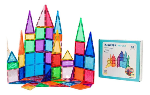 Set de construcción magnético Braintoys Imanix Reflex 60 piezas magnéticas  en  caja