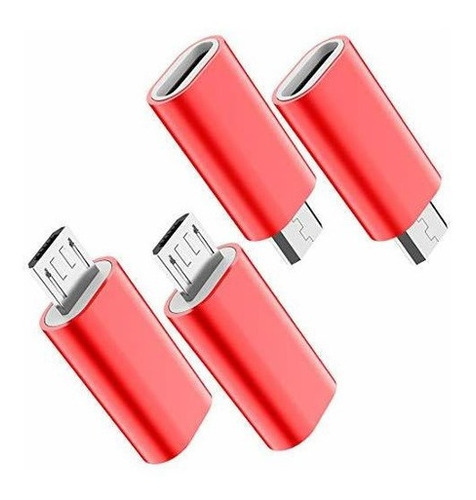 Adaptador Usb C A Micro Usb, (paquete De 4) Tipo C Hembra A 