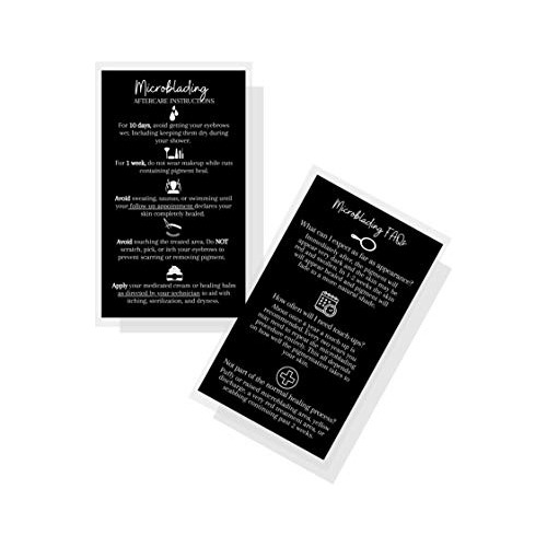 Cuidado Después Tatuajes Microblading Aftercare Cards | 50 P