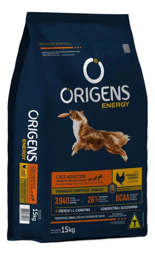 Ração Para Cães Adultos Energy Frango 15kg Origens