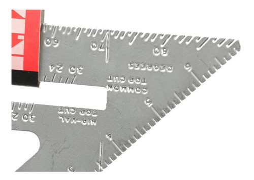Escuadra Regla Aluminio C Sombrero Kld Triángulo Profesional Color Plateado