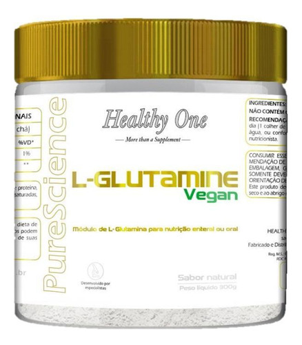 L-glutamine Vegan 300g Glutamina Healthy One