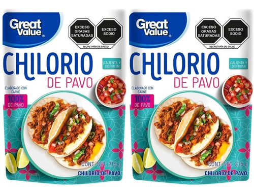 2 Chilorio Great Value De Pavo 215g Cada Uno