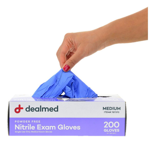 Dealmed - Guantes De Examen De Nitrilo, 200 Unidades, , 200