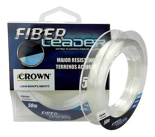 Linha Fiber Leader 0,62mm 50m Camada Fluorcarbono - Crown Cor Transparente