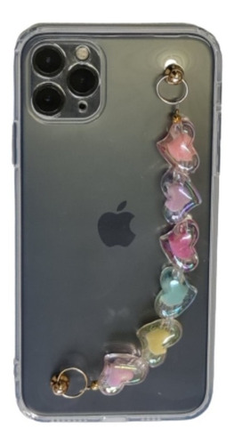 Funda Para iPhone 11 12 13 Pro Mini Max Cadena Corazon 