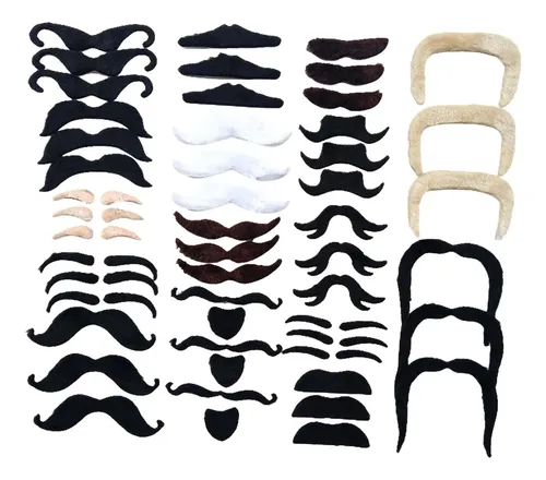 Pack De 48 Barbas Y Bigotes Falsos Autoadhesivos – Realistas, Para Cosplay, Halloween, Fiestas Y Eventos Temáticos, Accesorios Fotográficos