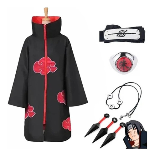 Disfraz De Capa De Naruto Akatsuki Cosplay 7 Piezas/set