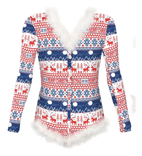Pijama Para Mujer Con Estampado De Copos De Nieve Navideños