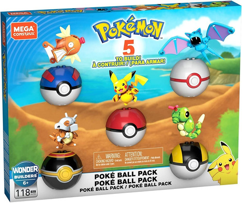 Pokémon Mega Construx Set 5 Pokebolas Para Armar Ghp85