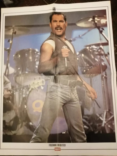 Freddie Mercury De Queen Poster Revista Gente 42 X 55 Color