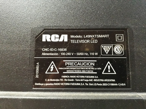 Imagen 3 de 3 de Tv Rca L49nxtsmart Sin Imagen Con Sonido,lo Reparamos