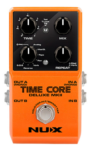 Nux Time Core Deluxe Mkii Pedal De Retardo Para Guitarra Color Naranja