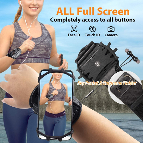 Hlomom Brazalete Deportivo Desmontable Y Giratorio De 360 C