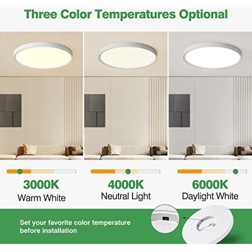 Luz De Techo Led De Montaje Empotrado De 15,8 Pulgadas, 32 W