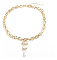 Comprar Collar De Cadena Y Perlas Llamativo Cadena Mixta Y De Perlas