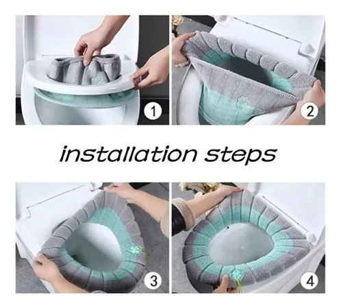Fundas De Asiento De 4 Piezas Funda De Inodoro Lavable En