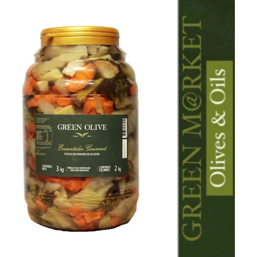 Pickles Mixtos Con Aceitunas Negras X 2kg Esc Green Olive