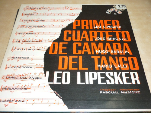 Leo Lipesker 1er Cuarteto De Camara Del Tango Vinilo Ex