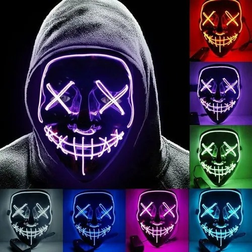 Mascara Led La Purga C/ Luces Led Para Hallowen Sy-mj03