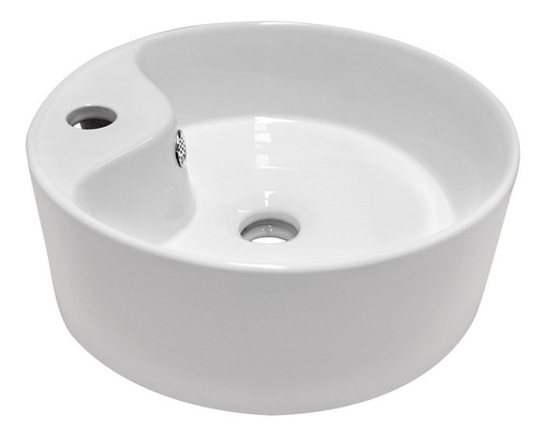 Lavabo Cerámico Blanco Con Base Llave Rebosadero 41 Cm 233b Blanco Brillante