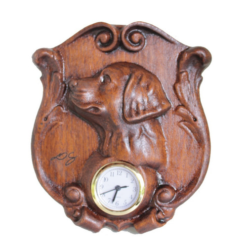 Relógio Cachorro, Madeira, Esculpido, Para Mesa,decoração