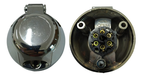 Kit Engate Reboque Cromado Bola Aço Capa Aço Inox Tomada Fio