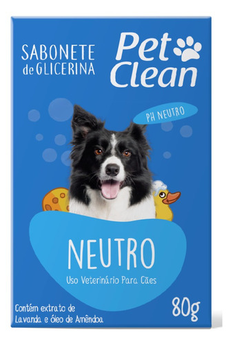 Sabonete Pet Clean Neutro Para Cães E Gatos 80g