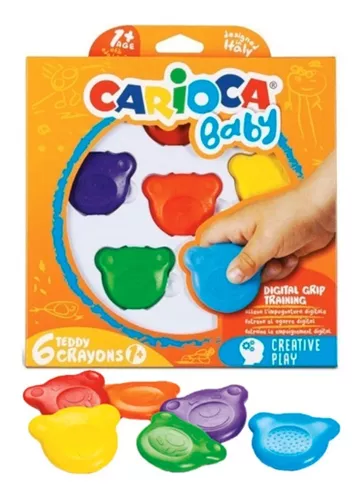 Crayones Carioca Baby Con Forma De Oso Teddy Desde 12 Meses