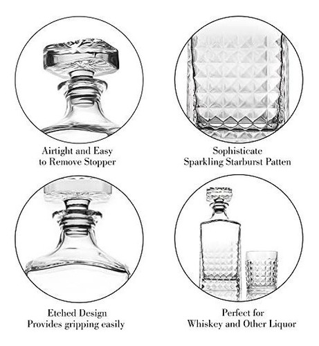 Imagen 5 de 7 de Decantador De Whisky Licor Ron Brandy Tequila Vidrio Lujo