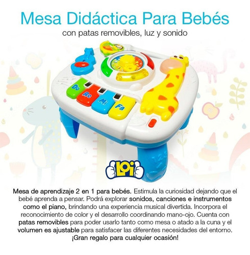 Mesa Didáctica Para Bebés Con Luz Y Sonido Oferta Loi