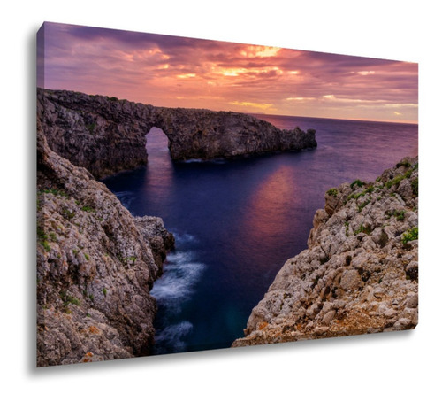 Quadro Decorativo Tela Canvas Paisagem Praia Sol Mar 120x80 Cor Paisagem 35 Cor da armação Tecido Sobre Tela