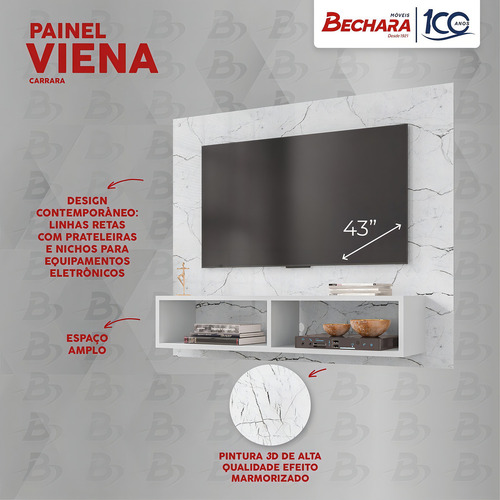 Panel de TV Viena Carrara Cj de hasta 43 pulgadas