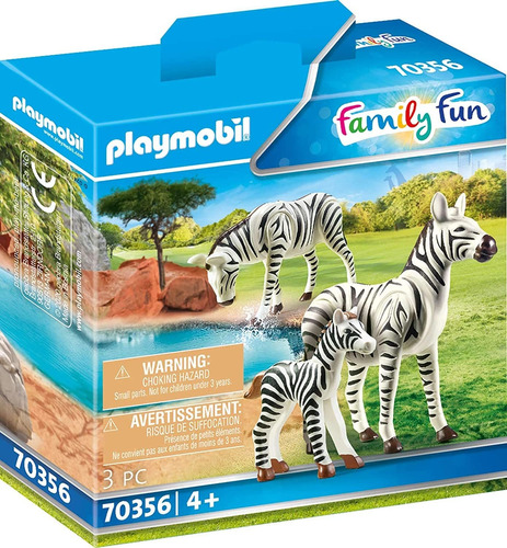 Familia De Cebras Zoologico 14cm Playmobil Family Fun 70356